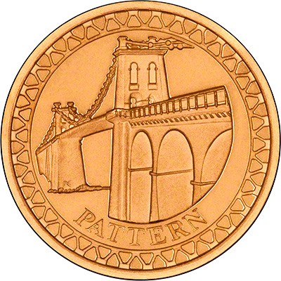 Menai Straits Bridge on Reverse of 2003 Gold Pattern Proof Pound Coin