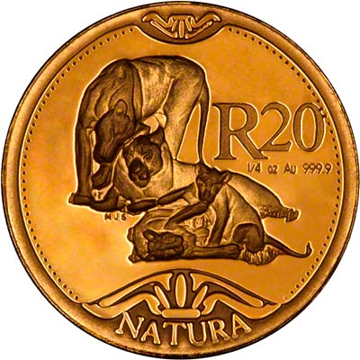 Reverse of 2003 Proof Natura Quarter Ounce Gold Natura