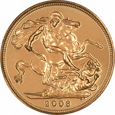 Reverse of 2003 Uncirculated Sovereign