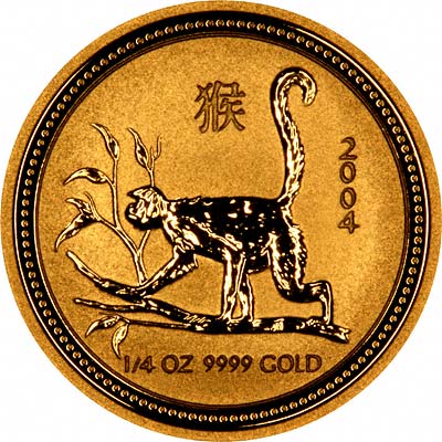 Reverse Design of a Year 2004 Australian One Ounce Gold Kangaroo Nugget Coin