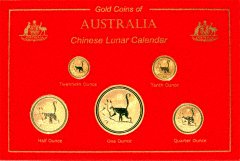 Set of 2004 Australian Gold Monkey Coins in Case