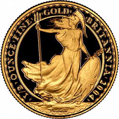 Reverse of 2004 Half Ounce Gold Britannia Proof £50 Coin