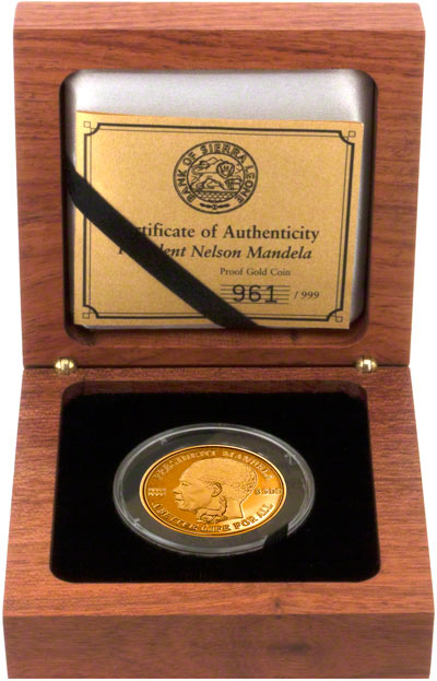 2004 Sierra Leone $500 Gold Proof Coin in Presentation Box