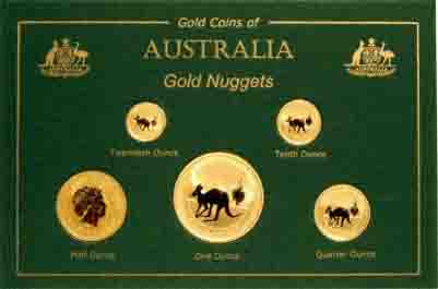 Set of 5 Australian 2005 Gold Nuggets