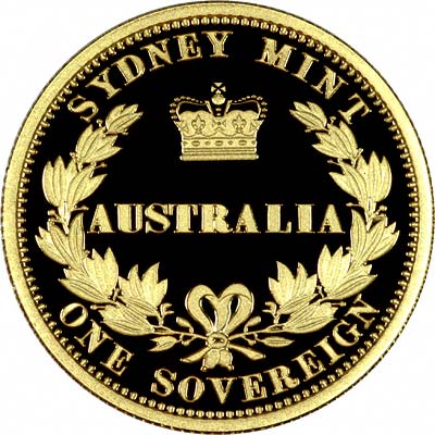 Obverse of 2005 Australia Proof Sovereign