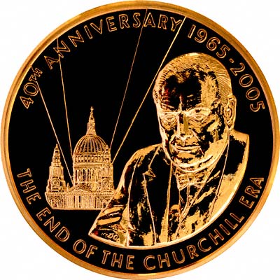 Sir Winston Spencer Churchill on Obverse of 2005 Gold Medal by The Royal Mint