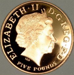 Obverse of the 2006 Proof Five Pounds Gold Coin