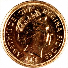 Obverse of Faulty 2005 Half Sovereign With Die Crack