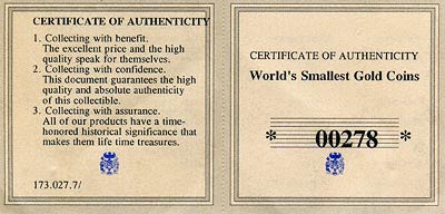 Front and Back of Certificate