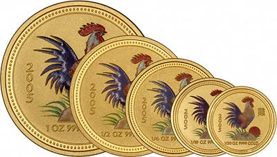 A Complete Cackle of Crowing Coloured Cockerel Coins