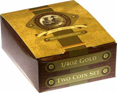 Reverse of 2005 Australia $10 ANZAC 90th Anniversary Gold Proof