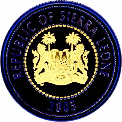Obverse of 2005 Sierra Leone Gold & Niobium Crown