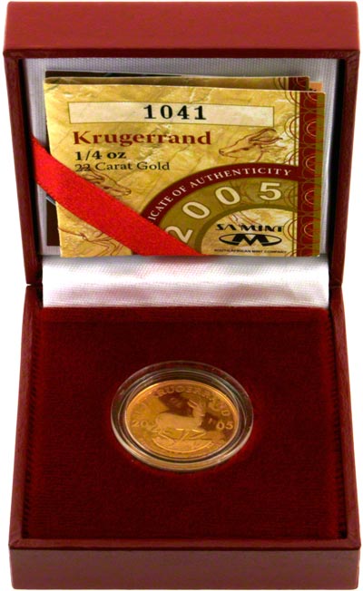 2005 Quarter Ounce Proof Krugerrand in Presentation Box