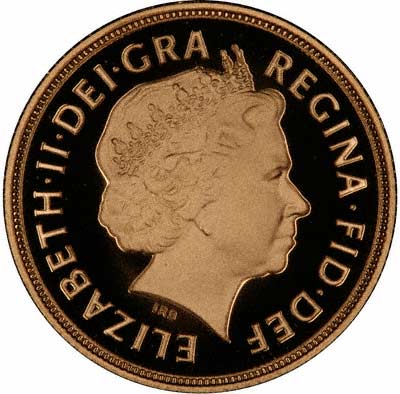 Obverse of 2005 Proof Gold Two Pounds