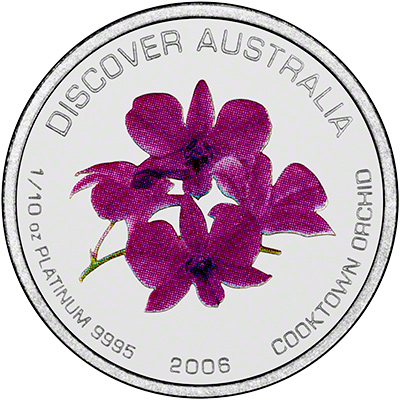 2006 Discover Australia One Tenth Ounce Platinum Proof Coin Reverse