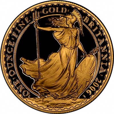 Reverse of 2006 Gold Proof One Ounce Britannia