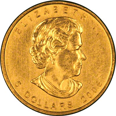 Obverse of 2006 Canadian Tenth Ounce Gold Maple Leaf