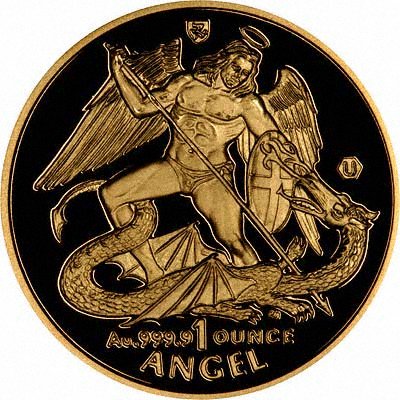 Reverse Design of a 2006 Manx One Ounce Gold Angel Coin