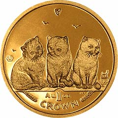 Reverse of One Ounce Manx Cat Crown
