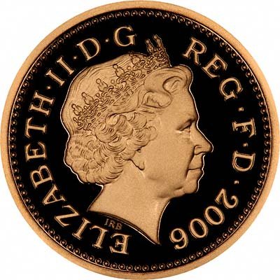 Obverse of 2006 Gold Proof £1 Coin