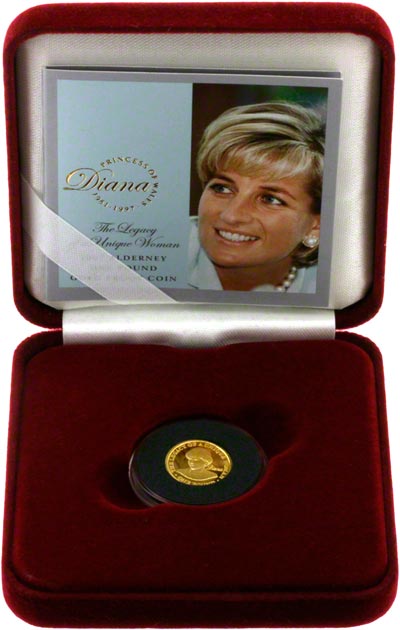 2007 Alderney Princess Diana Gold Proof One Pound Coin in Presentation Box