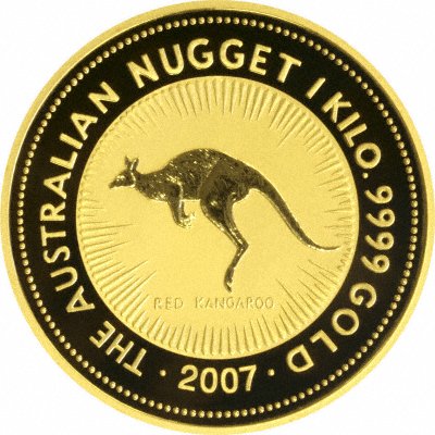 Reverse of 2007 Australian One Kilo Gold Kangaroo Nugget Coin
