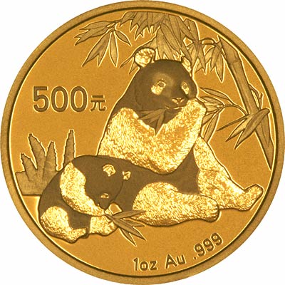 Reverse of 2007 Chinese One Ounce Gold Panda Coin