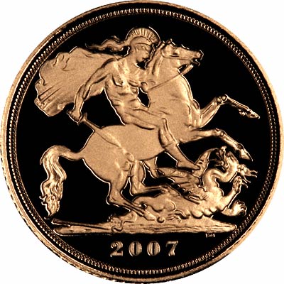 St George Reverse on the 2007 Proof Half Sovereign