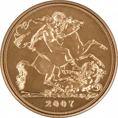 Reverse of 2007 Uncirculated Half Sovereign