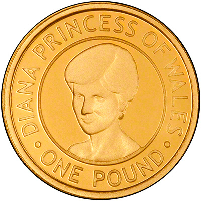 Reverse of 2007 Jersey Princess Diana One Pound Gold Proof