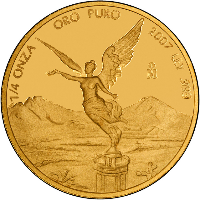 Reverse of 2007 Mexican Quarter Ounce Gold Proof