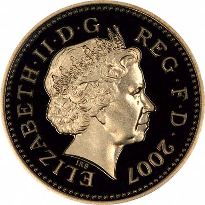 Obverse of 2007 Proof Gold One Pound Coin