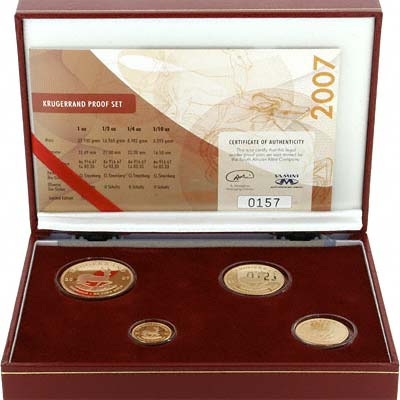 2007 South African Proof Krugerrand 4 Coin Set