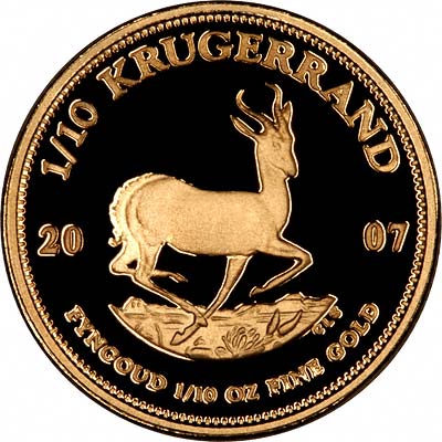 Reverse of 2007 Tenth Ounce Krugerrand