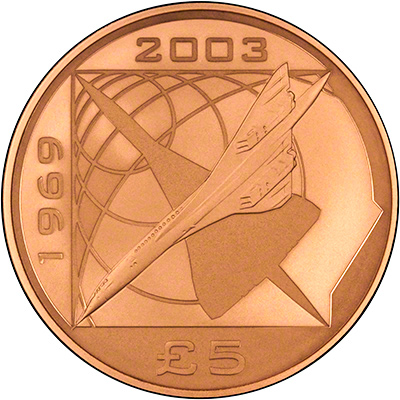 Reverse of 2008 Alderney Concorde Gold £25 Proof
