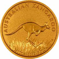 Reverse Design of a Year 2008 Australian Tenth Ounce Gold Kangaroo Nugget Coin