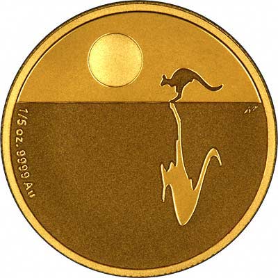 Reverse of 2008 Australian 'Kangaroo at Sunset' $25 Gold Proof