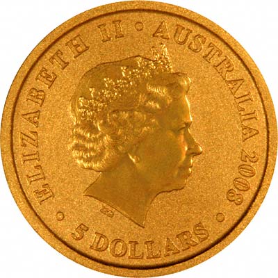 Obverse of Year 2008 Twentieth Ounce Gold Nugget