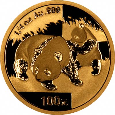 Reverse Design of a 2008 Chinese Quarter Ounce Gold Panda