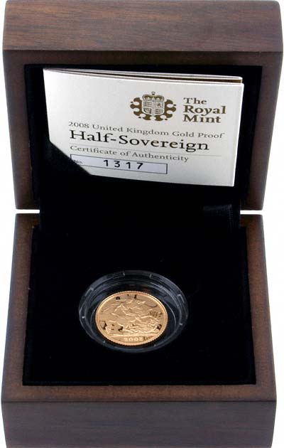 2008 Proof Half Sovereign in Presentation Box