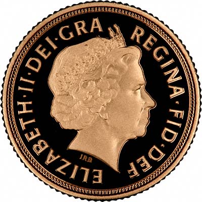 Obverse of 2008 Proof Half Sovereign
