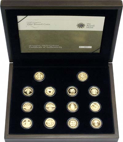 Fourteen Coin Gold Pound 25th Anniversary Collection in Box
