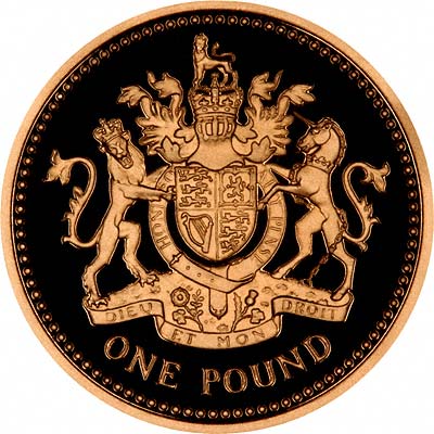 Royal Arms on Reverse of 2008 Proof Gold One Pound Coin