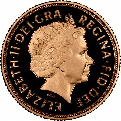 Obverse of 2008 British Gold Proof Sovereign