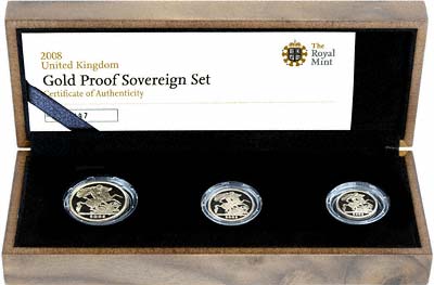 2008 Three Coin Gold Proof Set in Case