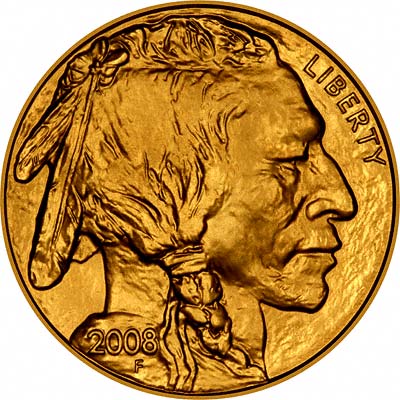 Indian Head on Obverse of 2008 US Gold Buffalo
