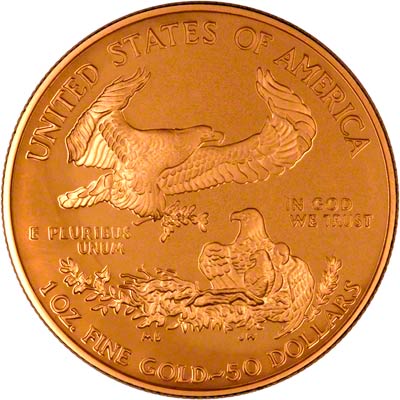 Reverse of 2008 Gold Proof One Ounce Eagle