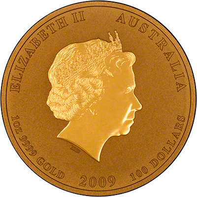 Obverse of a 2009 Australian Year of the Ox Gold Bullion Coin