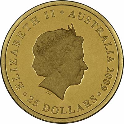 Obverse of 2009 Australian Gold Proof Sovereign