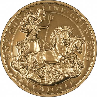 Our 2009 One Ounce Uncirculated Gold Bullion Britannia Reverse Photo